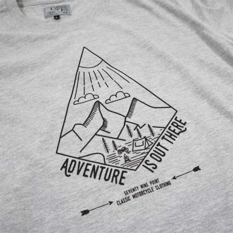 Koszulka Męska 79 Point Adventure Is Out There - Jasno Szary Melanż