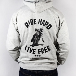 bluza motocyklowa z kapturem szara ride hard