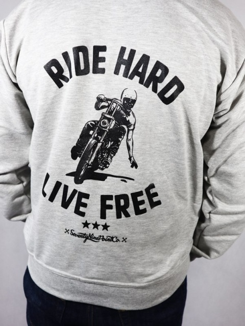 bluza motocyklowa z kapturem szara ride hard