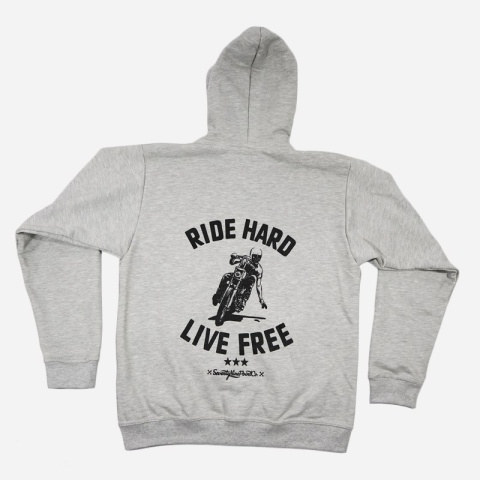 bluza motocyklowa z kapturem szara ride hard