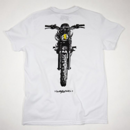koszulka motocyklowa biała scrambler