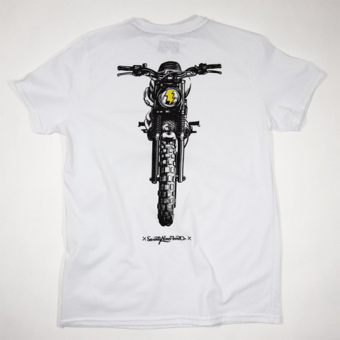 koszulka motocyklowa biała scrambler