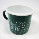 Kubek Emaliowany 79 Point But First Coffee - Zielony