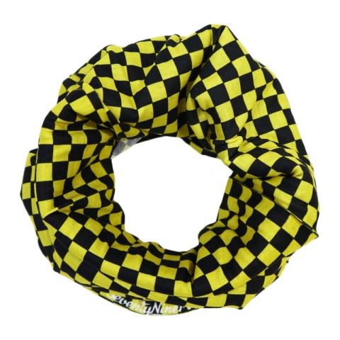 komin motocyklowy z polarem w szachownicę Yellow Flag