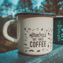 Kubek Emaliowany 79 Point But First Coffee - Kremowy