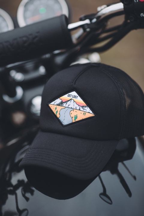 czapka z daszkiem motocyklowa czarna get lost