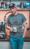 Koszulka Męska 79 Point Caffeine & Gasoline - Szara