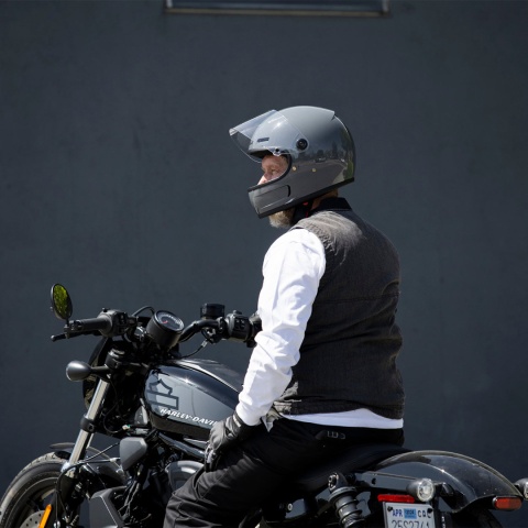 kask motocyklowy vintage biltwell gringo sv szary polysk