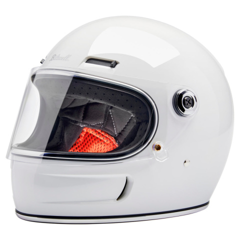 kask motocyklowy vintage biltwell gringo sv bialy polysk